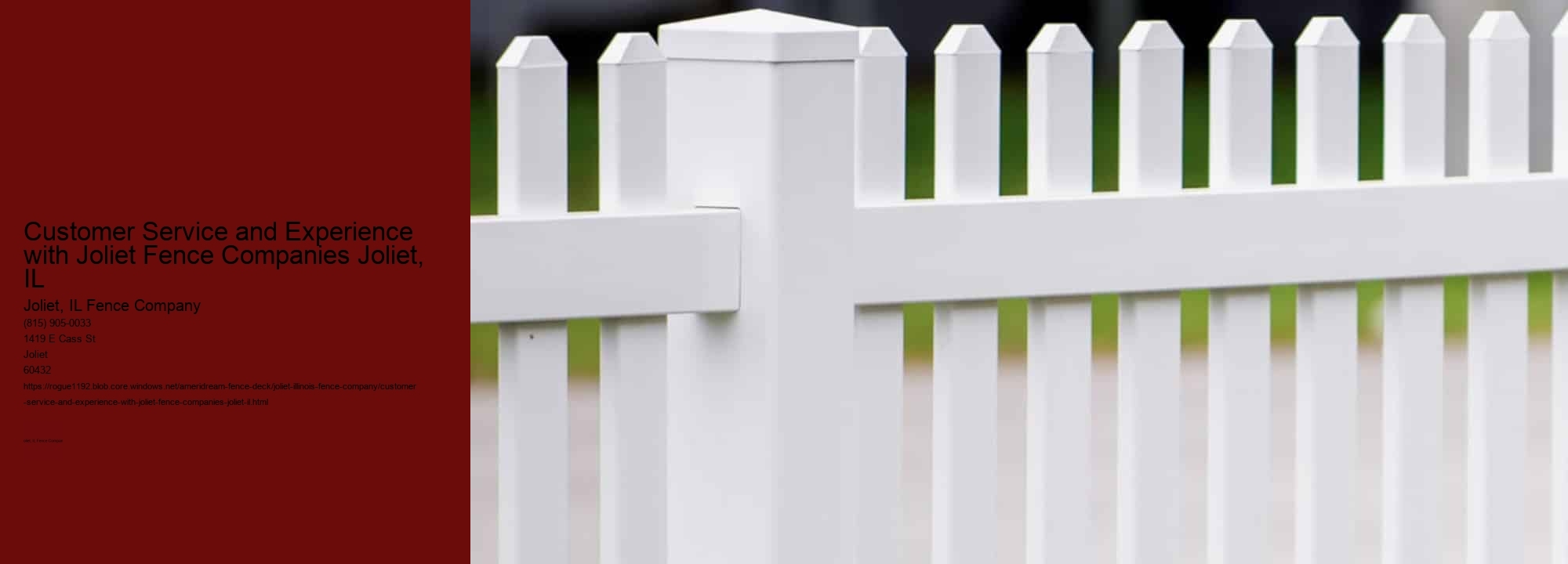 Customer Service and Experience with Joliet Fence Companies Joliet, IL