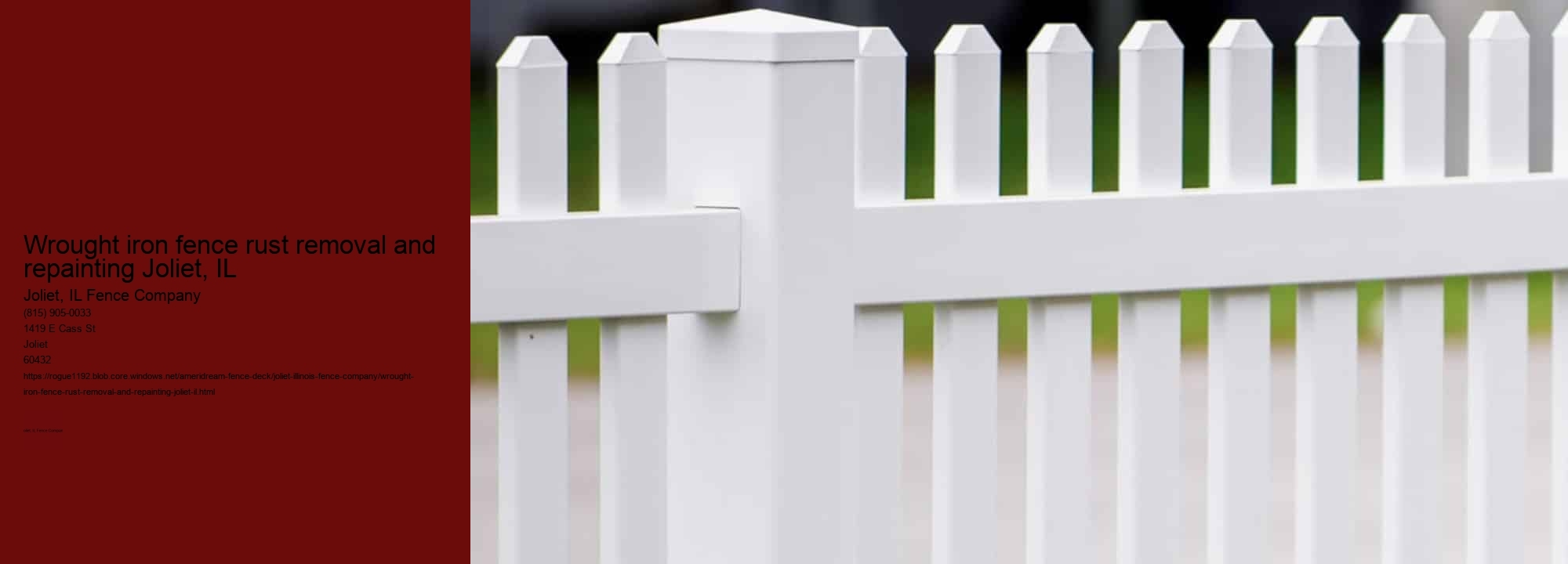 Wrought iron fence rust removal and repainting Joliet, IL
