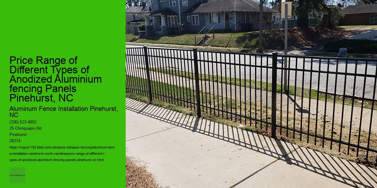 Price Range of Different Types of Anodized Aluminium fencing Panels Pinehurst, NC