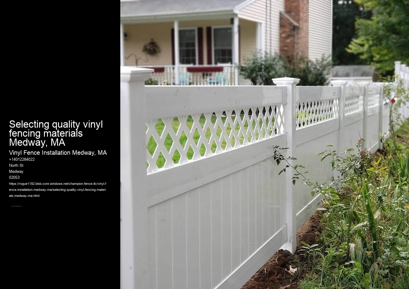Selecting quality vinyl fencing materials Medway, MA