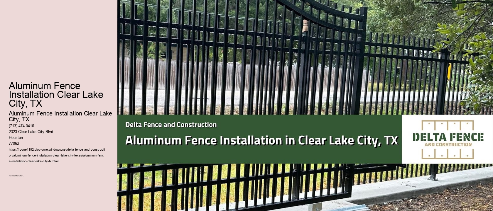 Aluminum Fence Installation Clear Lake City, TX