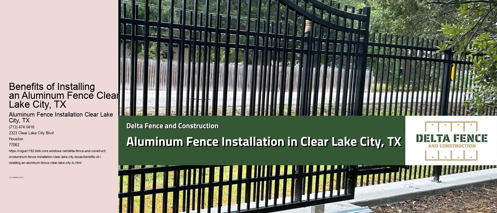 Benefits of Installing an Aluminum Fence Clear Lake City, TX