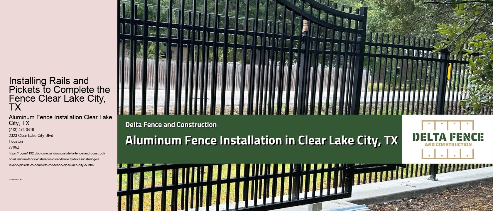 Installing Rails and Pickets to Complete the Fence Clear Lake City, TX