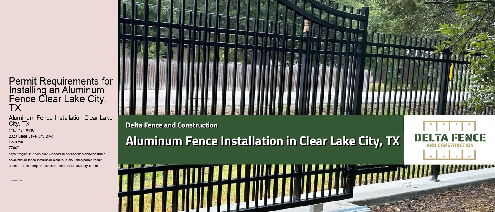 Permit Requirements for Installing an Aluminum Fence Clear Lake City, TX