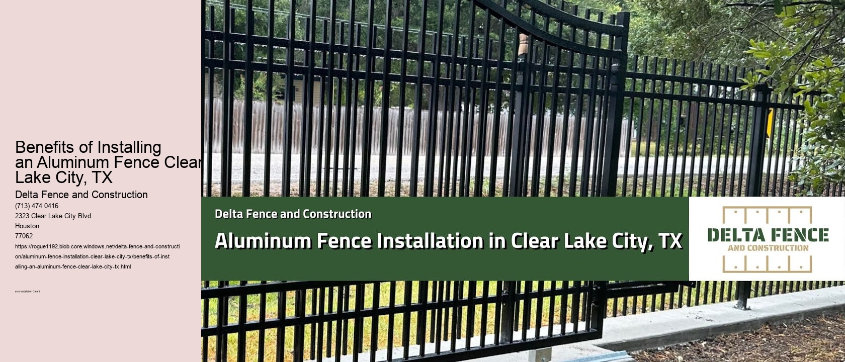 Benefits of Installing an Aluminum Fence Clear Lake City, TX