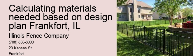 Calculating materials needed based on design plan Frankfort, IL