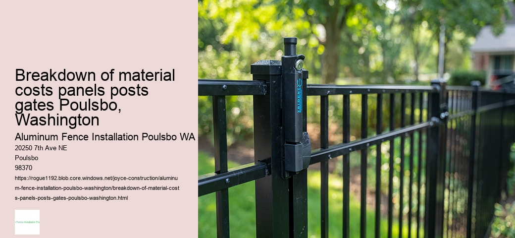 Breakdown of material costs panels posts gates Poulsbo, Washington