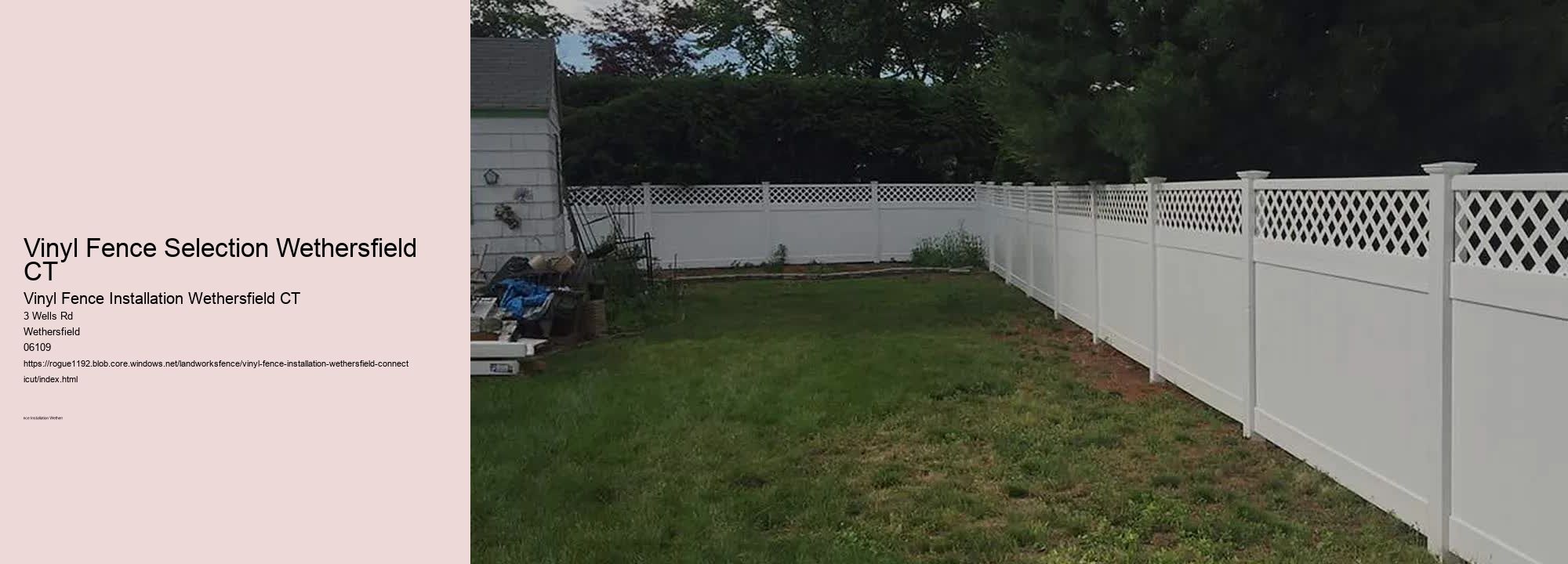 Vinyl Fence Selection Wethersfield CT
