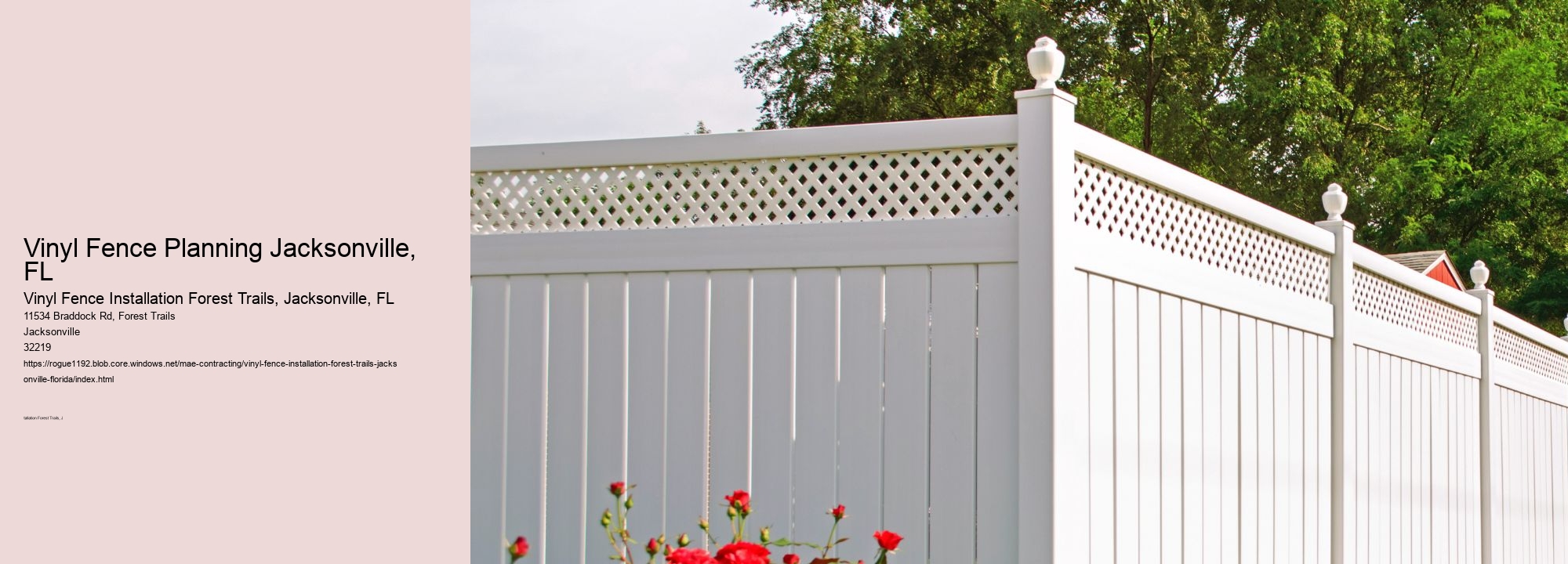 Vinyl Fence Planning Jacksonville, FL