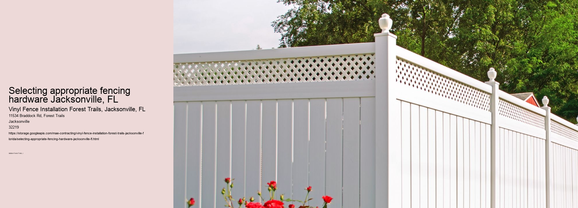 Selecting appropriate fencing hardware Jacksonville, FL