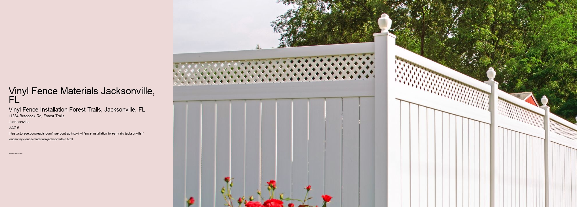 Vinyl Fence Materials Jacksonville, FL