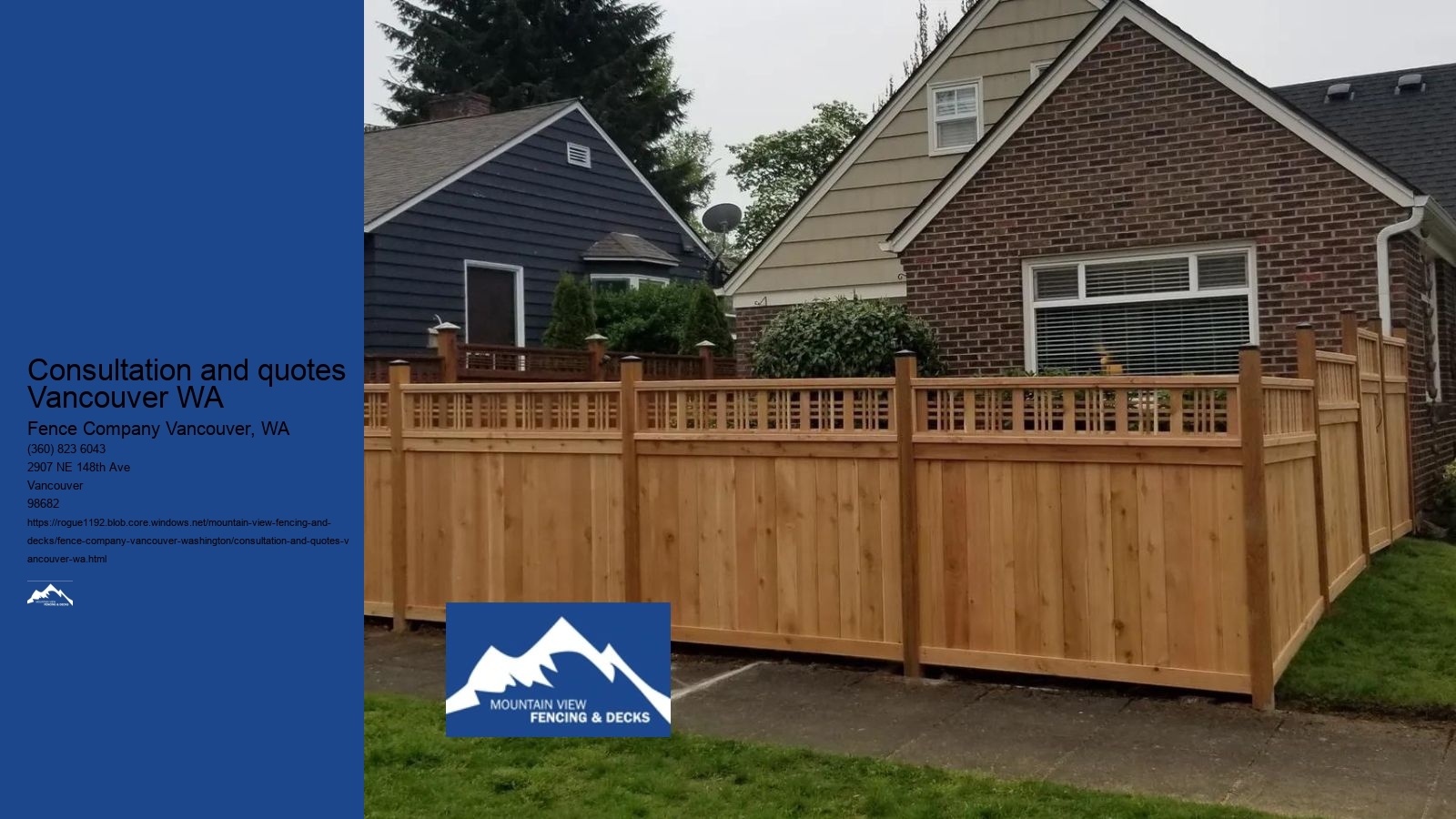 Consultation and quotes Vancouver WA