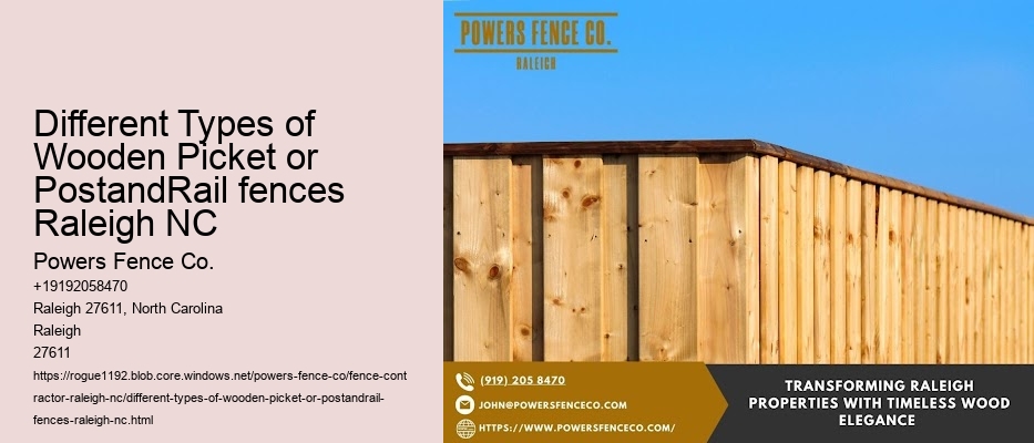 Different Types of Wooden Picket or PostandRail fences Raleigh NC