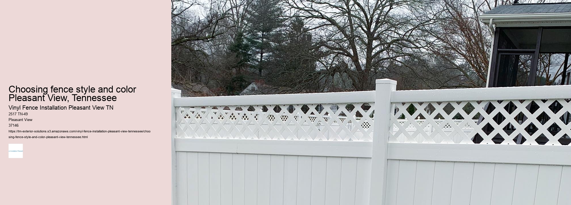 Choosing fence style and color Pleasant View, Tennessee