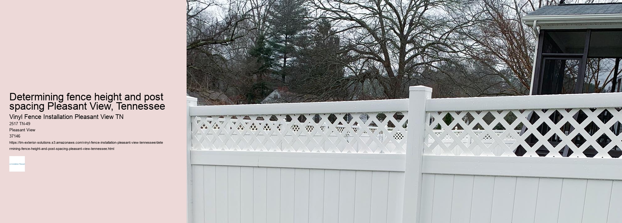 Determining fence height and post spacing Pleasant View, Tennessee