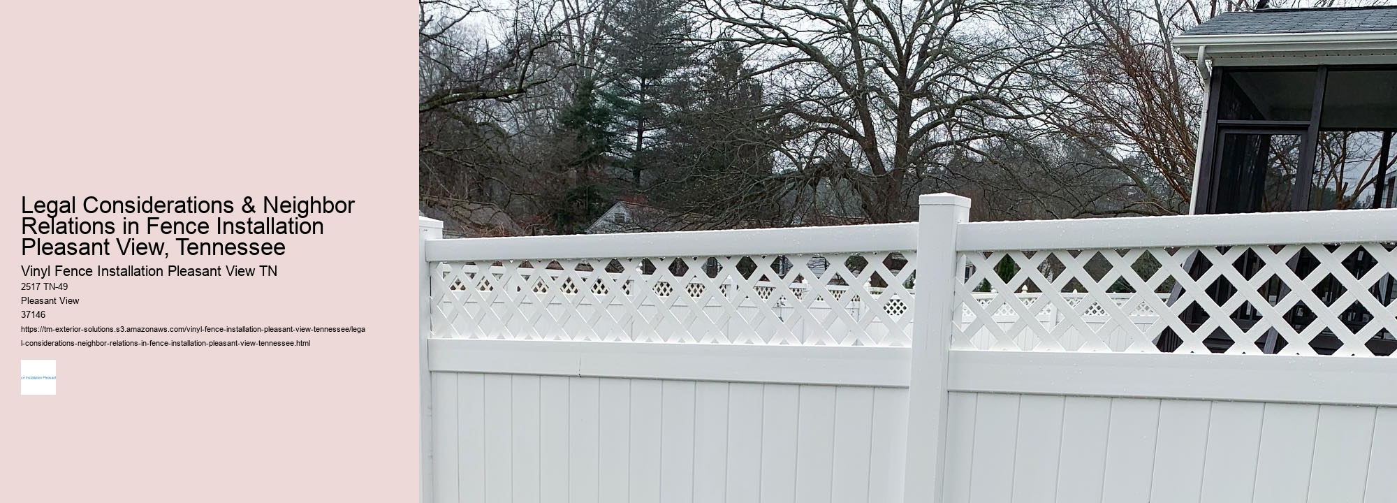 Legal Considerations & Neighbor Relations in Fence Installation Pleasant View, Tennessee