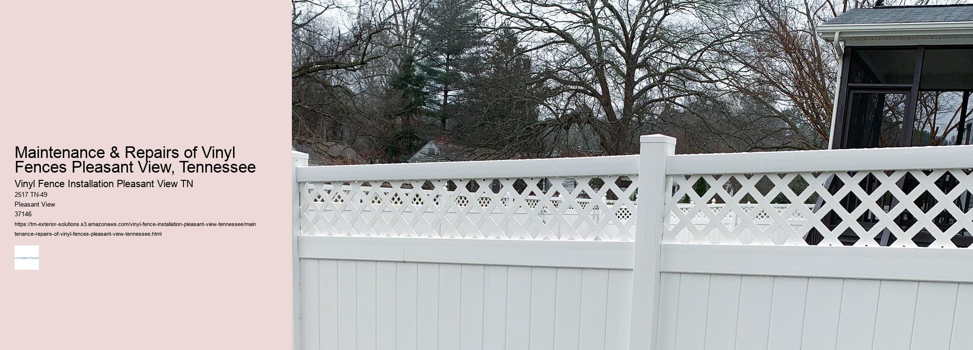 Maintenance & Repairs of Vinyl Fences Pleasant View, Tennessee