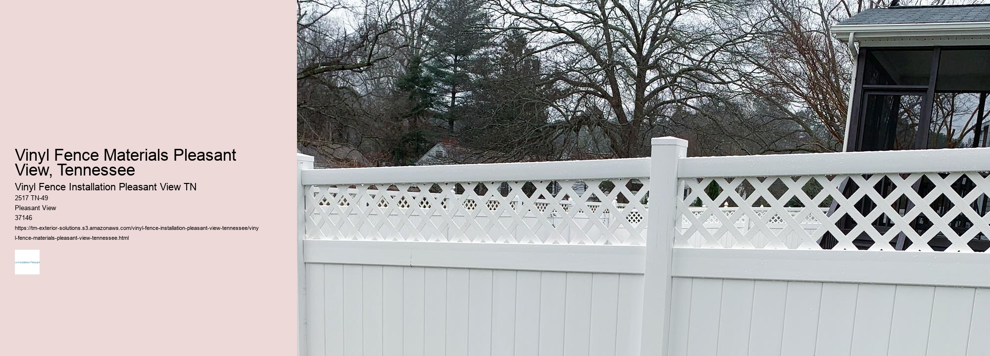 Vinyl Fence Materials Pleasant View, Tennessee