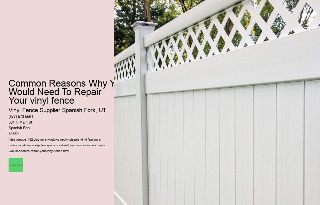 Common Reasons Why You Would Need To Repair Your vinyl fence