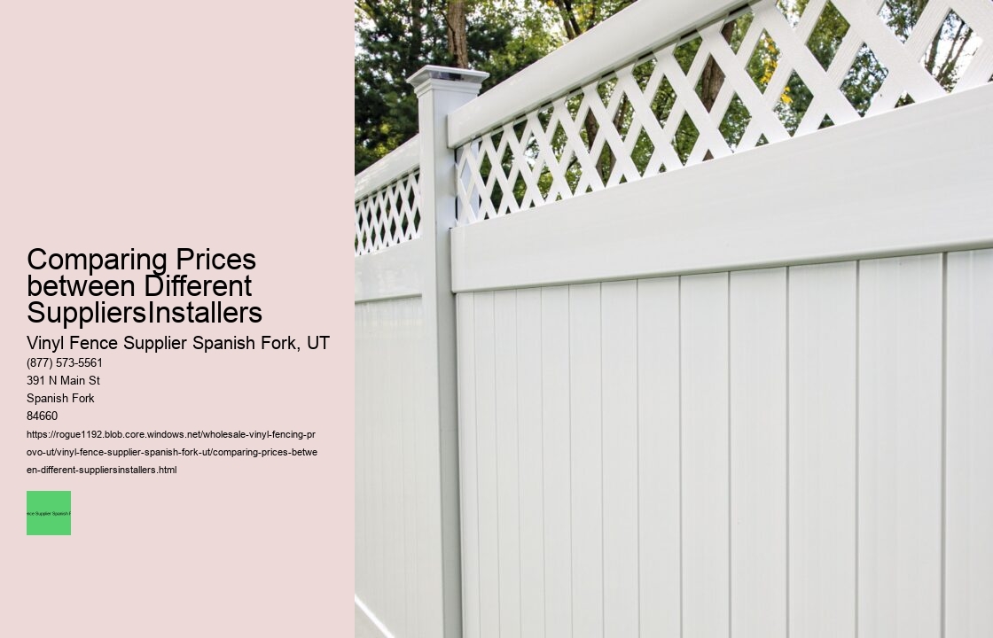 Comparing Prices between Different SuppliersInstallers
