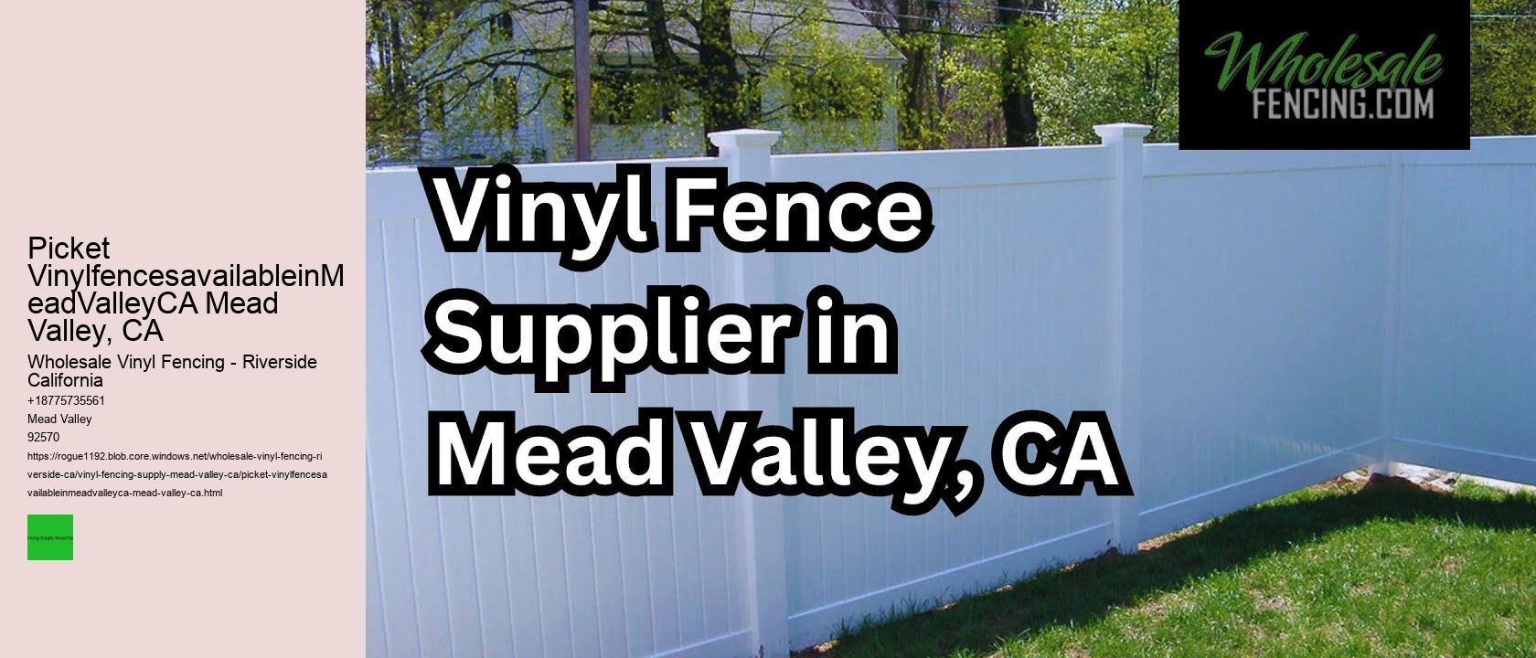 Picket VinylfencesavailableinMeadValleyCA Mead Valley, CA